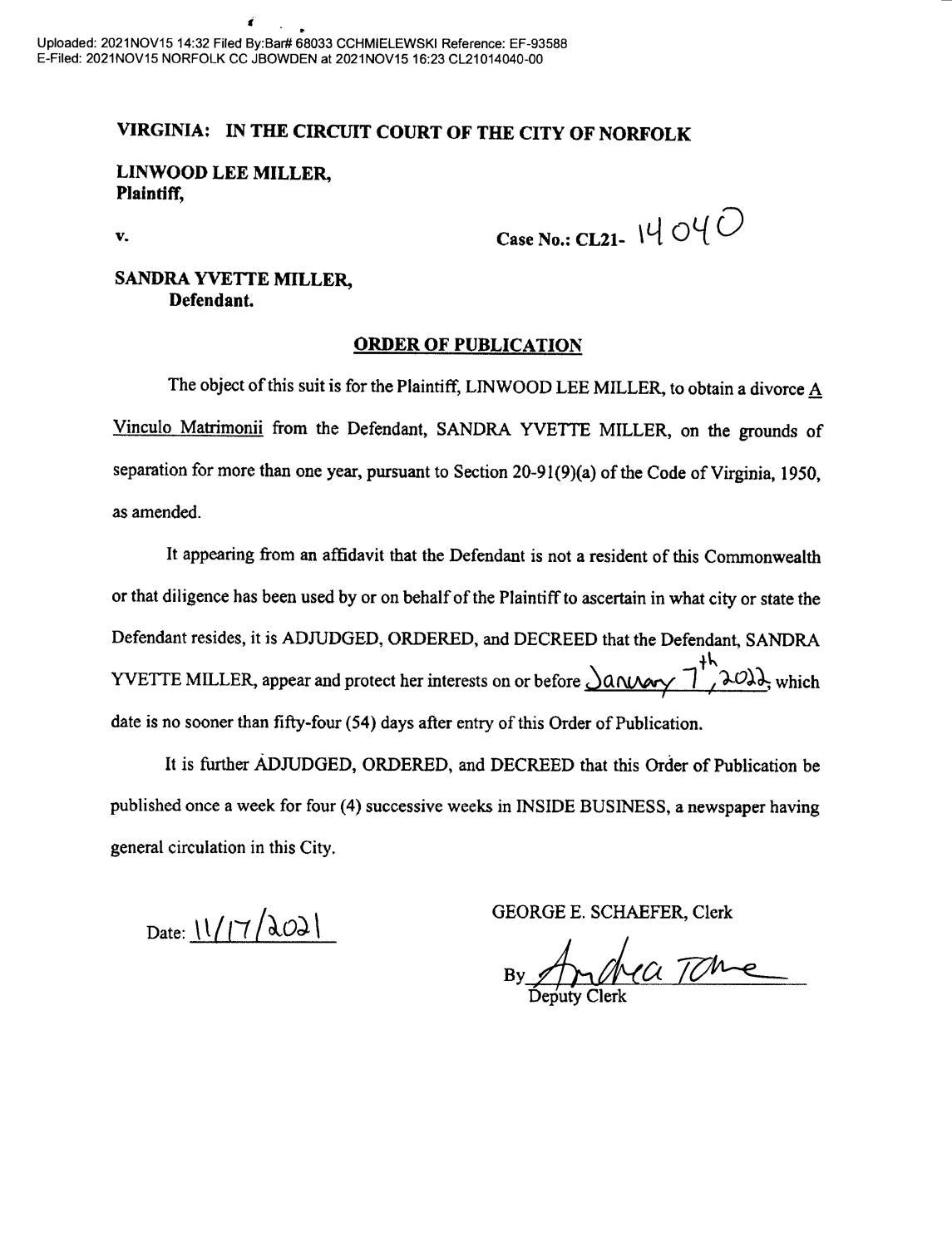 CL21-14040 Order of Publication