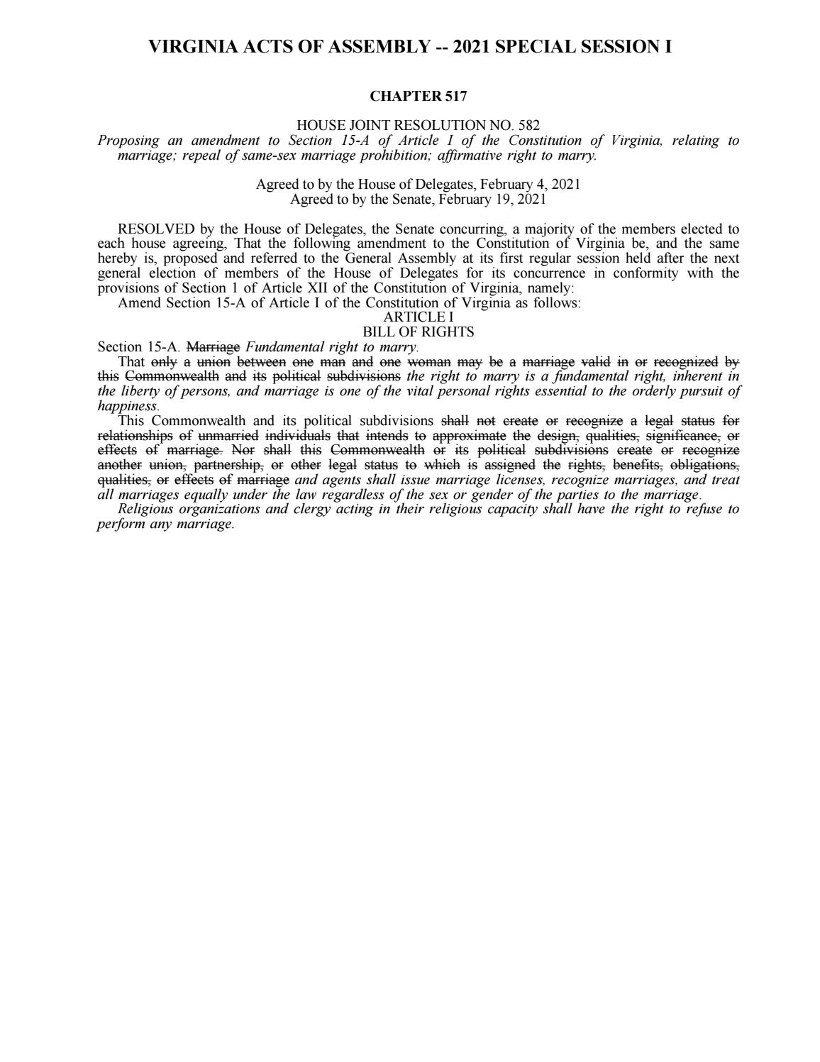 HOUSE JOINT RESOLUTION NO. 582