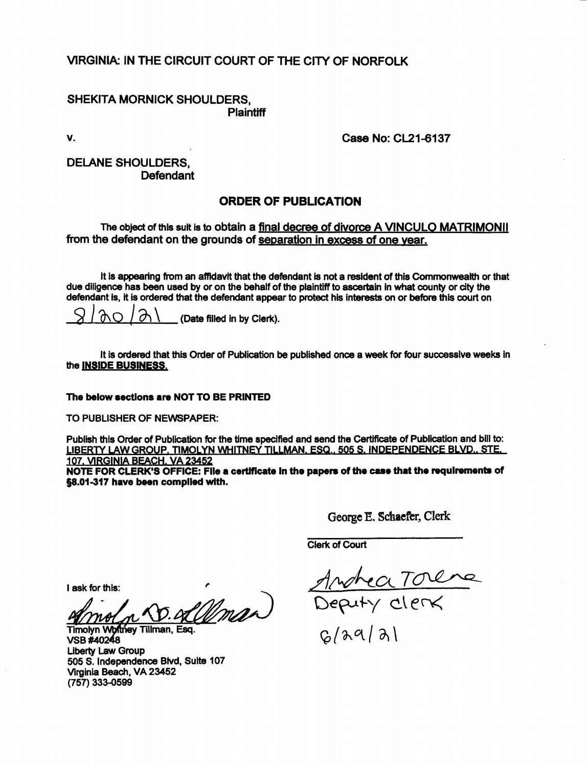 CL21-6137 Order Of Publication