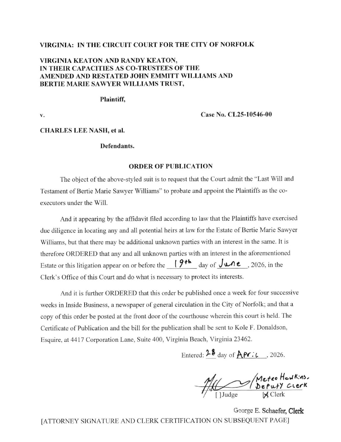 CL25-10546 Order of Publication