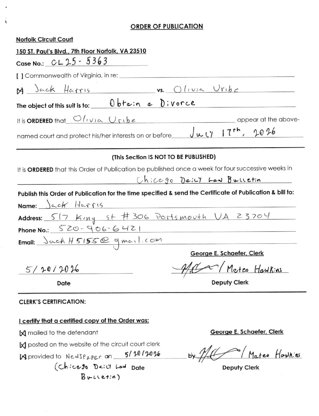 CL25-5363 Order of Publication
