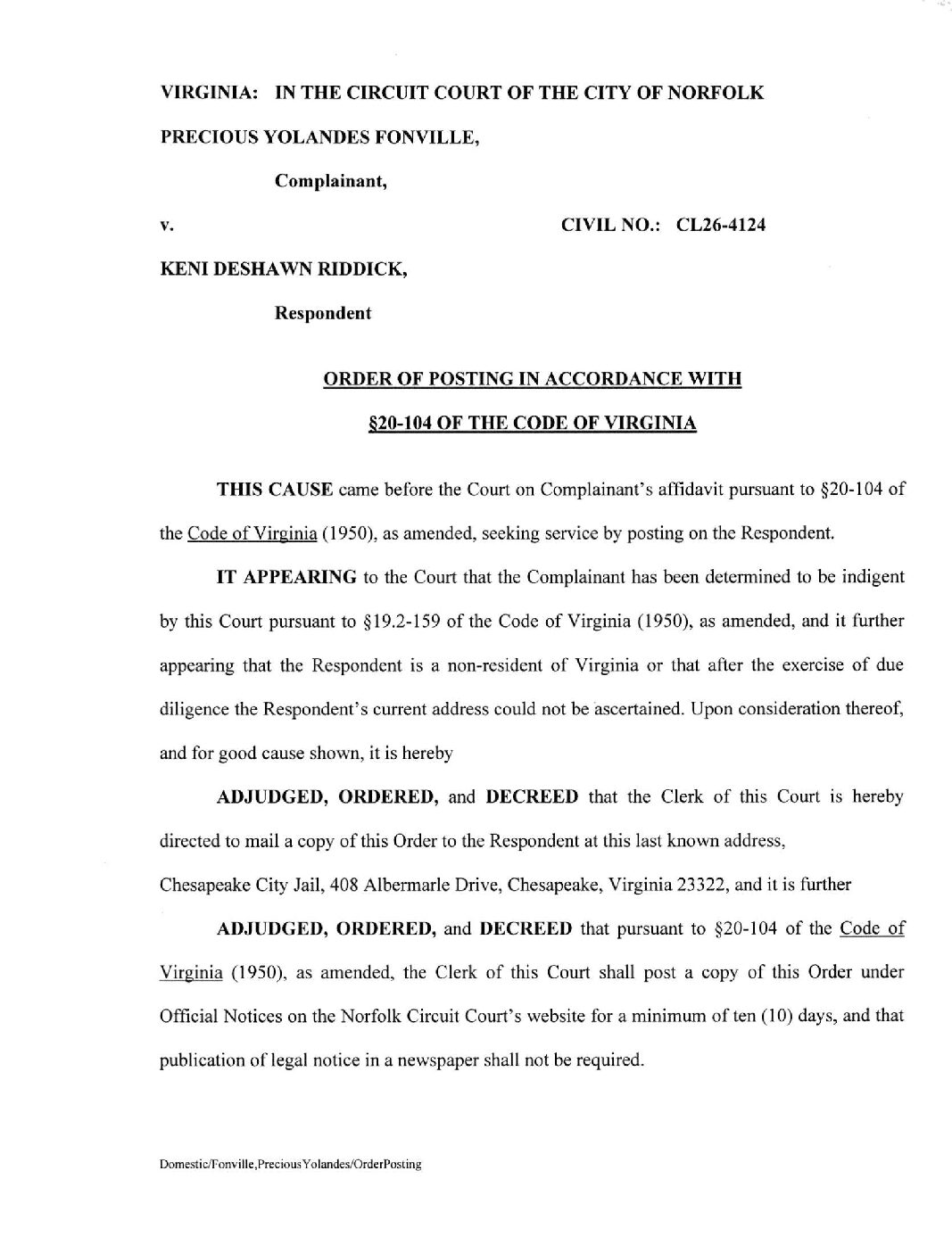 CL26-4124 Order of Posting